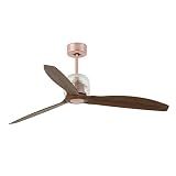 Faro Barcelona Deco FAN 33399DWP Deckenventilator Kupfer/Holz mit DC-Motor SMART