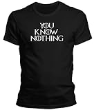 DragonHive Herren T-Shirt - Game of Thrones You Know Nothing - Lustiges Fun Motiv für Männer, Größe:XL, Farbe:Schw