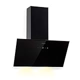 Klarstein Laurel - Dunstabzugshaube Kopffrei, Abzugshaube, Kopffreihaube Wandhaube, Leistung: 350 m³/h max, LED, Touch, Fettfilter aus Aluminium, leise, Umluftbetrieb, 60cm, schw