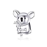 Koala Charm-Anhänger, Tierzoo-Kollektion, 925er-Sterlingsilber für Pandora-Armbänder und Halsk