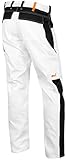 strongAnt - Malerhose Stuckateur Putzer Arbeitshose mit Kniepolstertaschen - Made in EU - 100% BW 260gm - Weiß/Schwarz 54