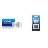 Panasonic eneloop, Ready-to-Use NI-MH Akku, AAA Micro, 8er Pack, Storage Case, min. 750 mAh, 2100 Ladezyklen & Intelligentes Schnellladegerät, Weiß