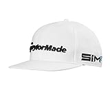 TaylorMade Herren-Golfkappe Tour Flat Bill, Herren, Golfkappe, N7808101, weiß, Einheitsgröß