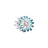 Daisy sterling silver charm with clear cubic zirconia and shaded b