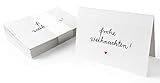 25 Geschenkanhänger frohe Weihnachten! Weiß, originelle Mini Weihnachtskarten zum Weihnachtsgeschenke Beschriften, edel exklusiv individuell, A7 Recyclingpapier Klappk