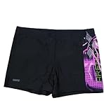 ARENA Herren Badehose Aquashort Kastenbadehose Logo - Farbe: Black Lila - Größe 8