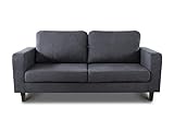 Sofa Kera 3-Sitzer, Couch 3-er, Loungesofa, Couchgarnitur, Sofagarnitur, Holzfüße, Polstersofa mit Federkern (Dunkelgrau (Cosmic 97))