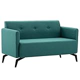 yorten 2-Sitzer Sofa Holzrahmen Stoffsofa Lounge Schlafsofa Polstersofa Stoffbezug Grün 115 x 60 x 67