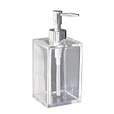 Seifenspender/Badezimmer-Seifenspender Harzlotion Flasche Galvanisierung Pumpe Kopfspender Handcreme Shampoo Seifenspender Home Office Große Kapazität Transparent 500ml /17.6oz Shampoo tionssp