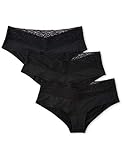 Amazon-Marke: Iris & Lilly Damen Freche Hipster, 3er-Pack, Schwarz (Black), XS, Label: XS