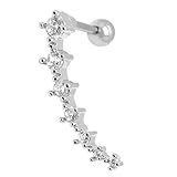 Soul-Cats Helix Piercing Strasssteine geschwungen Ohrschmuck Ohrstecker Edelstahl, Auswahl: