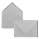 Briefumschläge in Hellgrau - 50 Stück - DIN C5 Kuverts 22,0 x 15,4 cm - Nassklebung ohne Fenster - Weihnachten, Grußkarten - Serie FarbenF