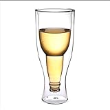 ZHBH Whisky-Dekanter-Set Geschenke für Männer 2 Stück Glaswaren Biergläser Becher mit isoliertem doppelwandigem Bierglas Umgedrehtes Geschenk Umgekehrtes Trinken für Hochzeiten, Grillen und Pick