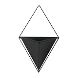 XIAOSAKU Hängende Blumentöpfe Dreieck Metall Wandpflanzer Geometrische Wandpflanzer Hängende Pflanzgefäß für Indoor Sukkulente oder Luftanlagen (schwarz) Makramee Blumenampel (Size : A)