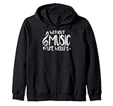 Life Without Music Would Be Flat Bb Musician Fun Kapuzenjack