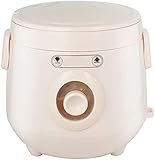 Digitaler Reiskocher und Dampfgarer in Weiß mit Warmhaltefunktion und Timer, hochwertiger Innentopf, Löffel und Messbecher, mehrfarbig (Farbe: Rosa)