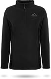 normani Fleecepullover Sport-Sweatshirt für Herren 1/4 Zip Reißverschluss und Stehkragen 280 g/m² Dicke Grammatur - auch in Übergröße Farbe Schwarz Größe L/52