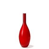 Leonardo Boden-Vase Beauty, bauchige Deko-Vase, handgefertigtes Unikat, Blumen-Vase aus rot durchgefärbtem Glas, 50-cm, 058726