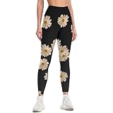 QTJY Floral Damen Yogahosen Retro Hohe Taille Gymnastik Yoga Strumpfhosen Stretch Slim Cellulite Workout Jogginghose D S