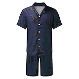 GZYshoyao Herren Sport Outfit Set Grafik Sommer Jogginganzug Sportanzug 2-Teiliges Outfit Sport Set Kurzarm StreifenspleißEn Pullover Sommer Freizeit Kurze DüNne S