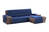 Adele Chaiselongue Sofabezug, Beschützer für Rechtsarm Gesteppte Sofas. Größe -200cm. Farbe Blau (Vorderansicht)