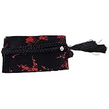 NOLITOY Japanische Kimono Robe Obi Gürtel Taillenband Japanisch Kaku Obi Gürtel mit Quaste Japanische Kostüm Zubehör Schwarz R