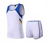 WHZDQ Sweatshirt Schnelltrocknender Trainingsanzug Sportbekleidung Laufen Joggen Wettkampf Trainingsweste angenehm zu tragen,White,XXXL