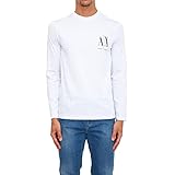 Armani Exchange Herren Long Sleeves, Front Print Logo T-Shirt, White, XL