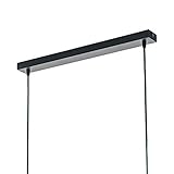 Flairlux Baldachin rechteckig Lampe 2 flammig schwarz Metall Lampenbaldachin rechteckig zum Bau von Deckenleuchten | Lampe für Esstisch | Lampenaufhängung Lampenzubehör DIY | L 80 x B 5 x H 2,5