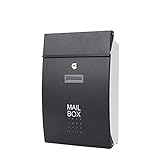 DONGTAISHANGCHENG Briefkasten Wandmontierte Mailbox Vertikale Verriegelung Drop Mailbox Vordere Veranda Residential Postal Mail Boxen Postkasten (Color : Black)
