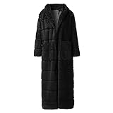 XUJY Kunstpelz verdicken Maxi Jacke Umhang Damen Plus Size Langarm Weste Body Warmer Pelzmantel Mit Kapuze Oberbekleidung