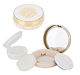 1 x 15 ml / 15 g nachfüllbare runde Luftkissen-Box Make-up-Tasche mit Spiegelpuderquaste und Schwamm BB CC Creme-Spender für Flüssigkeitsfundation, Kosmetik-B