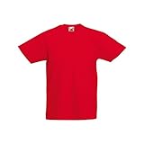 Fruit of the Loom Kinder Original Kurzarm T-Shirt (7-8 Jahre) (Rot)