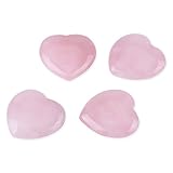 4pcs Rosenquarz geschnitzt herzförmigen rosa Crystal Healing Stone Halbedel-Edelstein-Dekor Geschenk