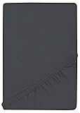 NatureMark Jersey Spannbettlaken, Spannbetttuch 100% Baumwolle in vielen Größen und Farben MARKENQUALITÄT ÖKOTEX Standard 100 | 180 x 200 cm - 200 x 200 cm - anthrazit g