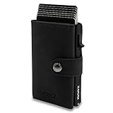BORZ Prime MAXUS I Kreditkartenetui Mini Wallet mit Münzfach I Kartenetui Kartenhalter Geld Clip I Slim Wallet Geldbörse I RFID Schutz I Geldbeutel für Karten & Scheine Echtes L