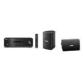 Yamaha Elektronik Europa GmbH RS202DBL Stereo-Receiver DAB, Schwarz & NS-AW194 (BL) 2-Wege Außenlautsprecher (80 Watt, 85dB) schw