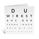 Central 23 - Lustige Geburtstagskarte – 'Du wirkst aus der Ferne' - Humorvolle Glückwunschkarte zum Geburtstag für Männer Frauen Ihn Sie - Mit witzigen Aufkleb