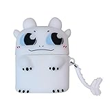 Kompatibel mit AirPods 1/2 Case Weiß Zahnlos, Niedliche 3D Cute Cartoon Silikon Hülle Schutzhülle for AirPods Case Dragon, Kinder Teenager Jungen Mädchen Frauen für AirPods Case Cover White Drag