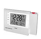 Ruhla Projektionswecker digitaler Funkwecker mit Projektion Weiss RC-Clock 1561-2