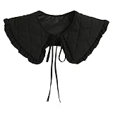 Agoky Edel Spitze Halskrause Mittelalter Mühlsteinkrause Rüschen Kragen Abschluss Spanischen Mode Jabot Tüll Halsband Schmuck Schwarz A One S