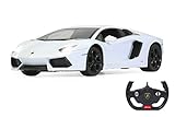 JAMARA 404316 - Lamborghini Aventador 1:14 2,4GHz - offiziell lizenziert, bis 1 Std. Fahrzeit bei 11 Km/h, LED, Perfekt nachgebildete Details, detaillierter Innenraum,hochwertige Verarbeitung