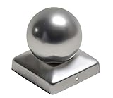 Pfostenkappe aus Aluminium mit Kugel für Pfosten 7x7 cm inkl. VA-Schrauben Zaunkappe Pfahlkappe ALU 71x71 mm DD