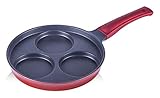 Wok Rühreipfannen 25 cm Pfanne Bratpfanne Antihaftsteak Bratpfanne Antihaft Pfanne Drei Löcher Weniger öliger Rauch rot langlebig