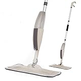 Decorus Bodenwischer Wischer mit Sprühfunktion, Spray Mop mit 3 Wisch Pads Mikrofaserbezug, 250 ML Wassertank, 360 Grad Sprühwischer für Hartholz, Fliesen, Laminat, Marmorbö