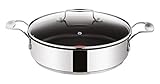 Tefal E79071 Jamie Oliver Induction Servierpfanne mit 2 Seitengriffen und Glasdeckel, 25 cm, 2,8L, E