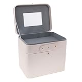 Backbayia 26x23,4x17,8 cm Schmuckschatulle Schmuckkästchen Kosmetik Boxen Make-Up Etuis mit Mini-Spieg