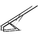 FlowerW Bett Lift Hydraulic Mechanism Kits Bett Pneumatisches Hebeset Lagerung mit Gasfedernz Lagerung für unter Box, Sofa, Bett, Lagerscharniere, Platz sparend, DIY(schwarz,150CM)