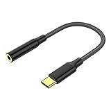 Rpanle USB C Kopfhörer Adapter, USB C zu 3,5mm Klinke Audio Adapter Hi-Fi DAC Chip Kompatibel für Galaxy S20/S20 Plus/Note 10, Huawei P40/P30 Pro/P20, OnePlus 8/7, Schw