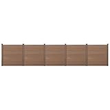 neu.holz WPC Gartenzaun mit Pfosten 183x879cm Braun Sichtschutz Windschutz Lamellenzaun Z